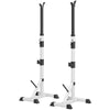 Adjust Pair of Barbell Squat Racks Stand Weight Lifting Bench Press Gym