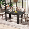 Extendable Dining Table Modern Kitchen Table w/ L-shaped Legs Black