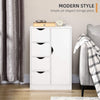 Freestanding Bathroom Cabinet, 4 Drawer Storage Cupboard with Door for Living Ro
