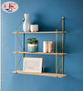 3 Tier Metal Wire Wall Floating Shelves Storage Shelf Living Room Gold