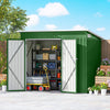 Outdoor Storage Shed, 7.5 x 4.3ft Metal Garden Shed, Green