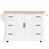 Mobile Kitchen Island Cart w/ Drawers, Adjustable Worktop, Storage Cabinet White