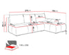 L-Shaped Sofa Bed with Storage Velour Water Repellent Left/Right Corner BESTII