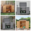Garden Storage Tool Shed Cabinet Outdoor Wooden Box Shelves Organizer Cupboard