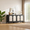 Buffet Storage Cabinet with Rattan Decorating Living Room Wood Kitchen Sideboard