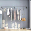 71" Long Industrial Pipe Clothes Rack 3 Base Wall Mounted Rack Towel Bar Holder