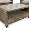 Garden Furniture Set London Rattan Corner Sofa Table Chairs Beige UK Stock