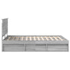 Bed Frame Grey Sonoma 160 x 200 cm Solid Pine Wood