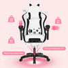 Cute Gaming Chair with Dog Ears for Girls, Height Adjustable Reclining Chair