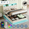 OTTOMAN STORAGE UPHOLSTERED KING BED FRAME WITH HEADBOARD STORAGE, LED & USB