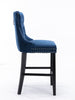 Luxury Grey/BEIGE/BLACK Velvet Bar Stools Kitchen Breakfast Barstools Set of 2 4