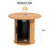 40CM/60CM Coffee Table Round Wood Side Table Sets With Hidden Storage Walnut