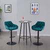 Set of 2/4 Bar Stools Velvet w/Armrest 8cm Thick Seat Swivel Bar Chair Breakfast