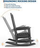 Modern HDPE Rocking Chair High Back Ergonomic Outdoor Rocker Patio Furniture