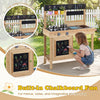 Mud Kitchen for Kids Outdoor Wooden Pretend Play Kitchen with Stoves