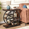 End Table for Living Room, 5-Tier Industrial Narrow Side Table with Metal Frame