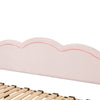 Daybed with Trundle Under Bed 3ft Single Upholstered Sofa Bed, 90x190 cm, Pink