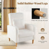 Modern Upholstered Sofa chair with Teddy Fleece Cover-White