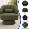 360° Swivel Accent Chair Upholstered Barrel Chair w/Striped Backrest Living Room