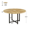 Round Dining Table for 4,120cm Industrial Kitchen Dinner Table with Metal Frame