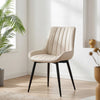 2PCS Faux Leather Dining Chairs Upholstered seat with Metal Legs Kitchen Vojsnjm