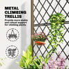 Outsunny Garden Bed w/Metal Trellis, Wooden Elevated Planter Box Carbonised
