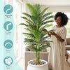 210cm Artificial Golden Cane Palm Tree Faux Indoor Plant 3 Trunks w Planter Pot