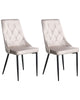 Set of 2 Dining Chairs AVENIR Velvet Taupe