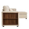 3-in-1 Chenille Sectional Sleeper Sofa Bed with Reversible Storage Chaise, USB