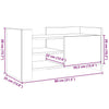 TV Cabinet Smoked Oak 80x35x40 Engineered Wood K7H6