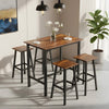 5pcs Bar Table & Bar Stools Industrial Kitchen Breakfast Bar Table Stool Set