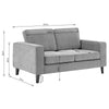 Soho Fabric 2 Seater Sofa In Grey
