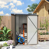 Outdoor Storage Shed w/ Lockable Door for Garden, Brown