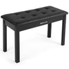 ♬Mustar Piano Stool Wooden Piano Bench With Storage Padded Keyboard Seat White