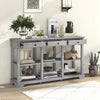 Retro Console Table 146cm Long Rectangular Entryway Sofa Table w/Storage-Grey