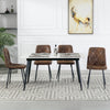 4X Dining Chairs Set Faux Suede Leather Padded Seat Metal Leg Kitchen