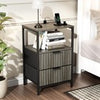 Modern 2 Drawers Bedside Table with Power Supply Nightstand Bedroom Furniture UK