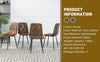 4X Dining Chairs Set Faux Suede Leather Padded Seat Metal Leg Kitchen