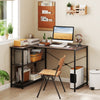 Home Office Computer Desk with Reversible Adjustable Storage Shelves