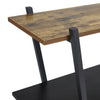 Industrial Bookcase Bookshelf 5 Tiers Wooden Storage Shelf Metal Frame Stand