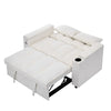 2 Seater Pull Out Sofa Bed Loveseat Recliner with Hidden Table, Cup Holders, USB