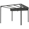 3 x 3(m) Pergola with Retractable Roof & Roller Shade, Dark Grey