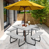 8-Person Outdoor Portable Picnic Table Bench Set w/Umbrella Hole & 4 Benches