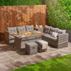 Rattan Garden Furniture With Fire Pit Table 8 Seater Outdoor Furniture Set