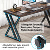 Writing Computer Desk, 140CM Home Office Executive Desk with Z-Shaped Metal Leg