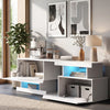 White 140CM TV Cabinet with LED Lights Entertainment Centre TV Stand Media Xfyfq