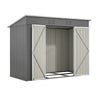 Garden Shed Pent Roof 4X8FT Metal Free Foundation Base Storage House Grey