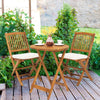 Outdoor Acacia Wood Chair and Table Set With Padded Cushion