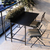 Black Aluminium Space-Saving Balcony Bistro Set with Folding Chairs & Pla FTR216