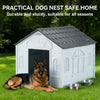 Outdoor Large Dog Kennel Grey Durable Plastic Winter House Insulating Waterproof